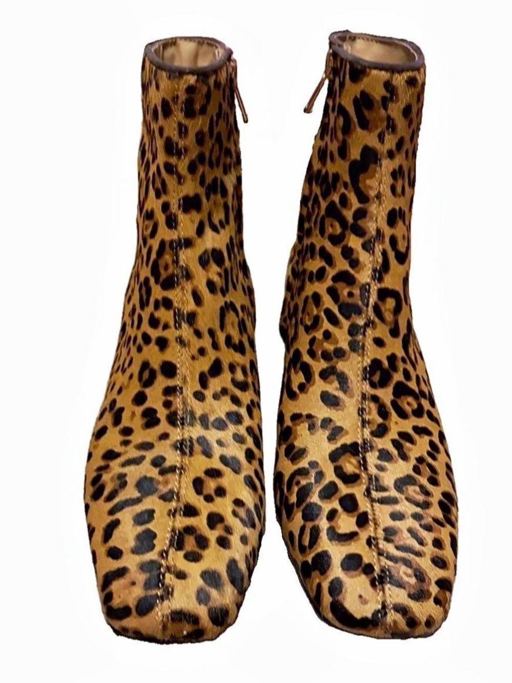 Sam Edelman Paige Calf Hair Leopard Ankle Boots US 8 Like New